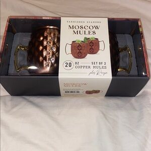 NWT Moscow Mule (Set of 2 / 20 Oz ) Hammered Finish Copper Cups New